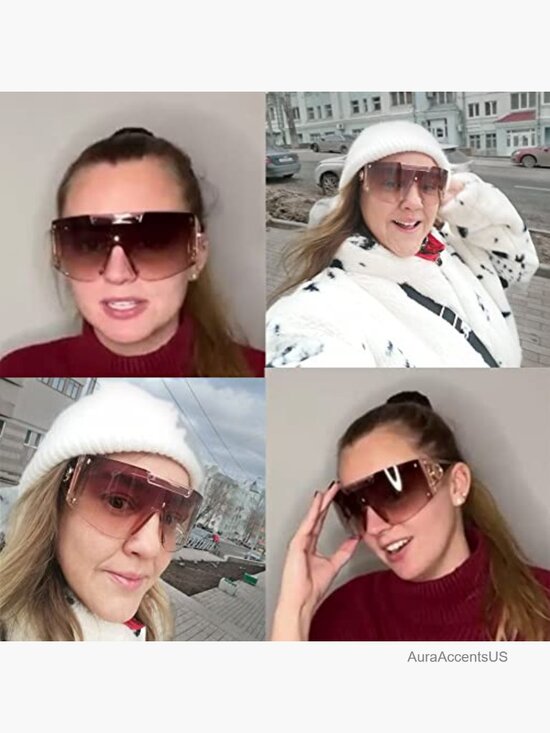 Oversized One Piece Wrap Shield Sunglasses UV400 Protection Unisex Sport